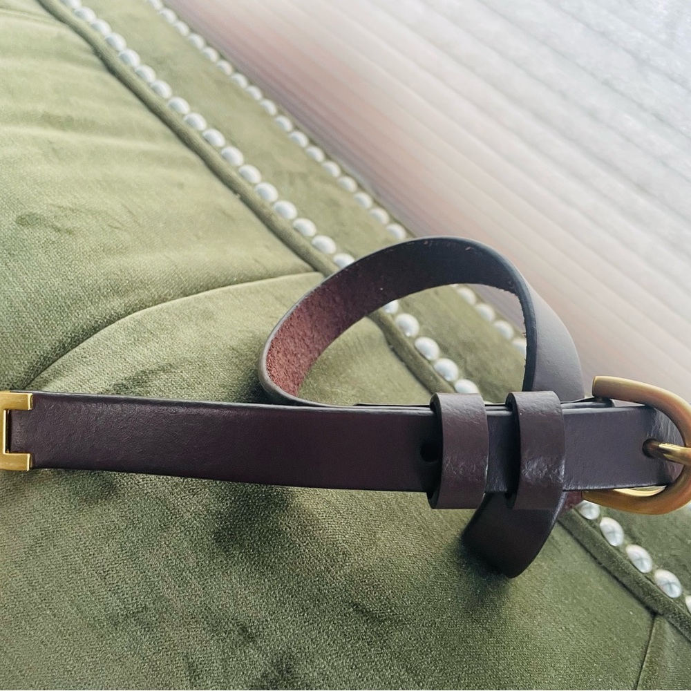 J. Crew Dark Brown Belt with Gold Buckle - Picture 7 of 16